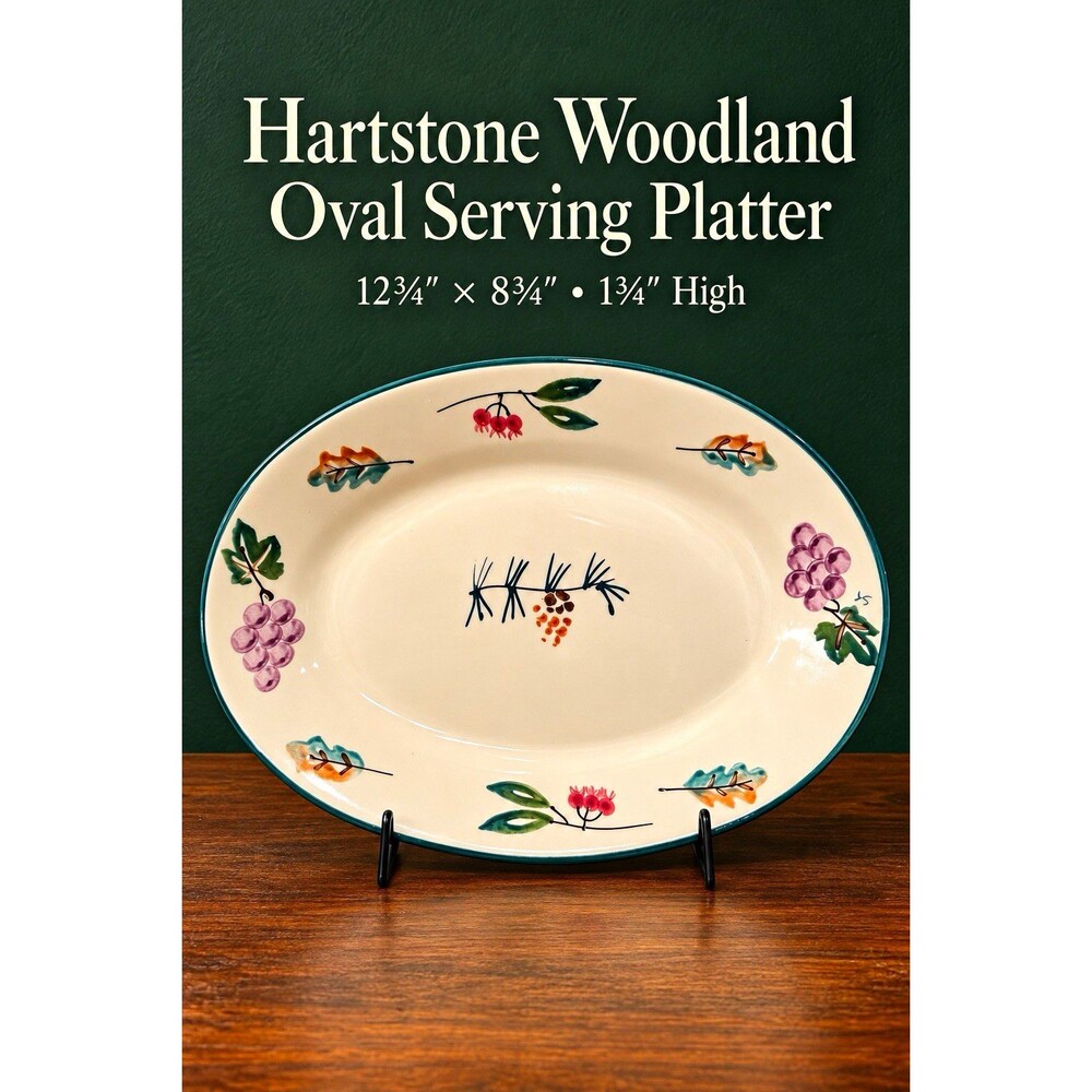 Hartstone Woodland Oval Serving Platter 12 3/4 x 8 3/4 in